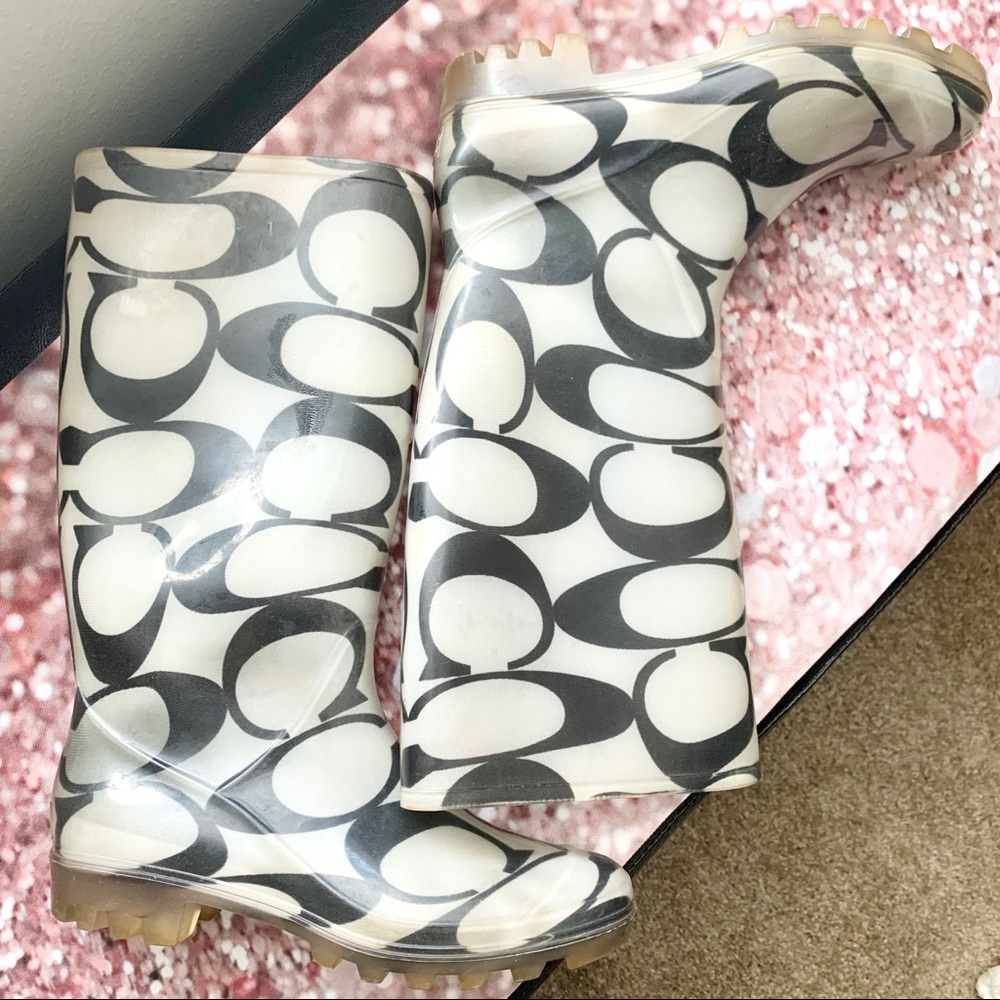 COACH CLASSIC SIGNATURE RAIN BOOTS